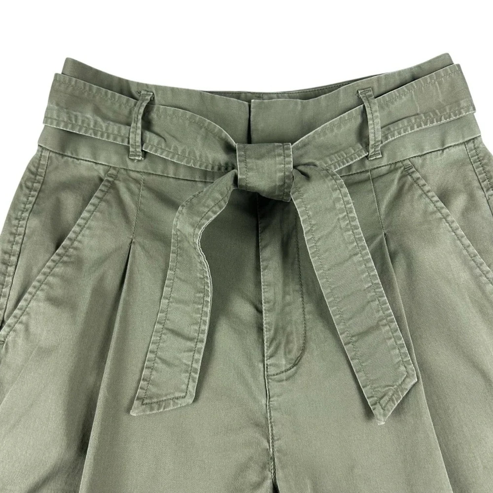 Polo Ralph Lauren Womens Belted Tapered Leg Pleated Pants Size 0 Green Preppy Gr - Picture 6 of 16